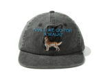 custom washed vintage baseball cap with puppy embroidery