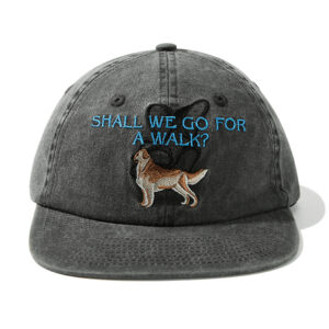 custom washed vintage baseball cap with puppy embroidery