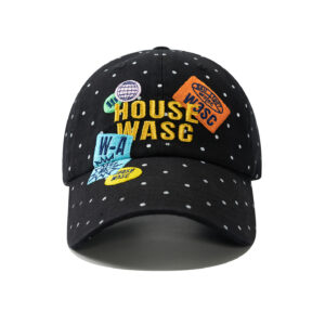 custom polka dot embroidered patch baseball cap