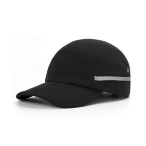 solid color reflective stripe split brim five panel cap custom