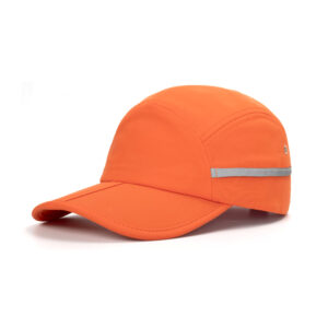 solid color reflective stripe split brim five panel cap custom