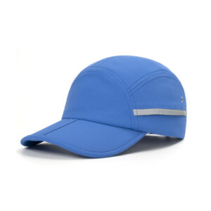 solid color reflective stripe split brim five panel cap custom