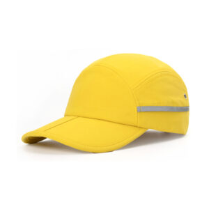 solid color reflective stripe split brim five panel cap custom