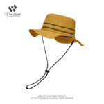 custom striped bucket hat with wind strap, quick dry, waterproof & sun protection