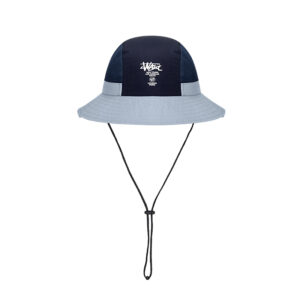 custom embroidered mesh waterproof quick dry bucket hat with wind strap