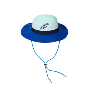 custom color blocked embroidered quick dry waterproof sun protection bucket hat with wind strap