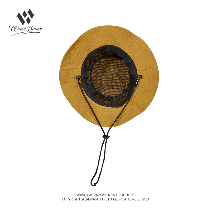 custom striped bucket hat with wind strap, quick dry, waterproof & sun protection