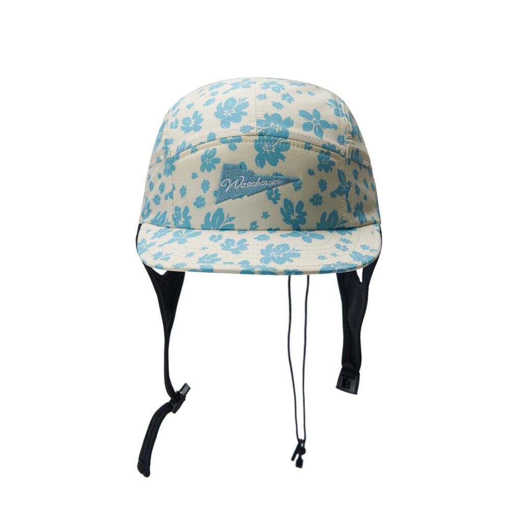 custom printed quick dry waterproof sun protection five panel cap with chin strap