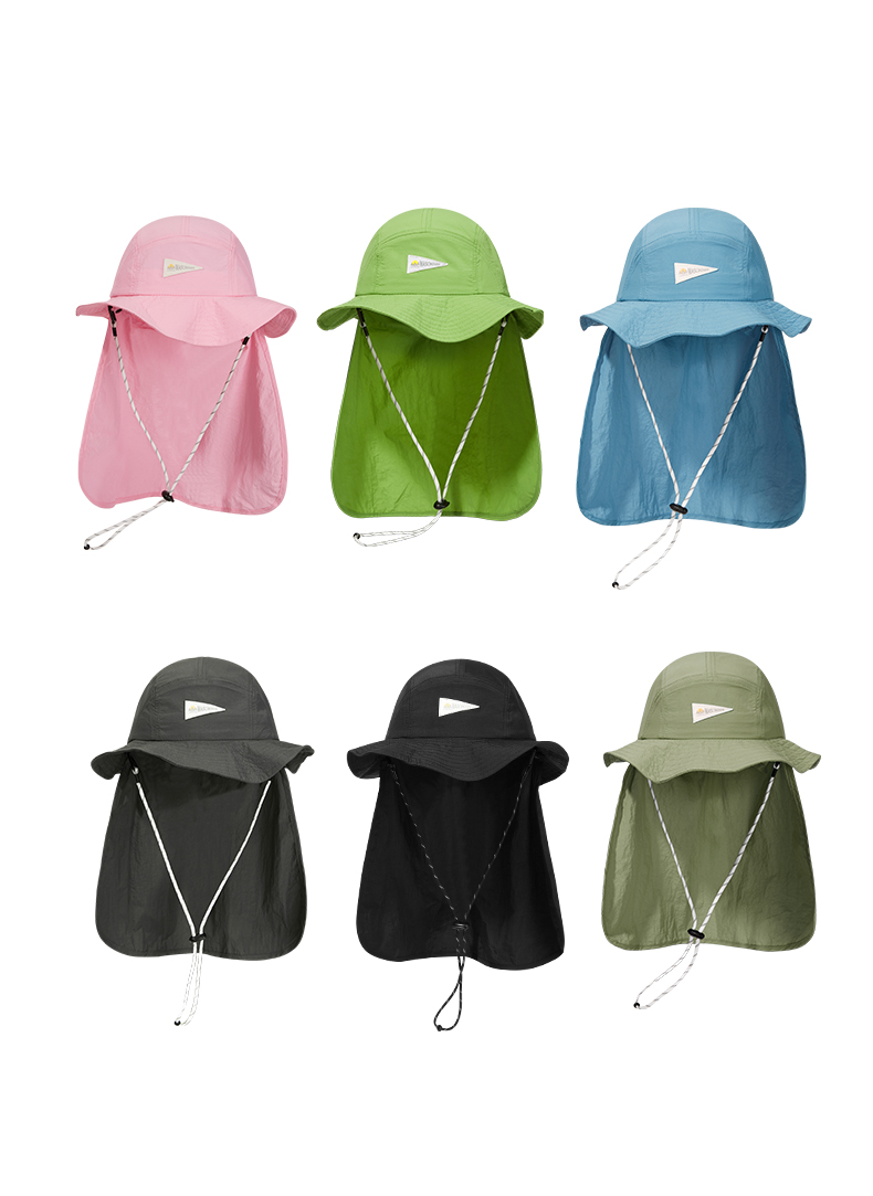custom solid color leather patch bucket hat with striped wind strap, quick dry, sun protection & waterproof