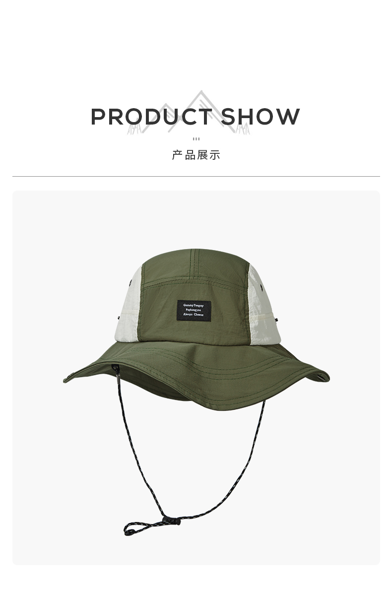 custom color blocked mesh patch embroidered quick dry waterproof bucket hat