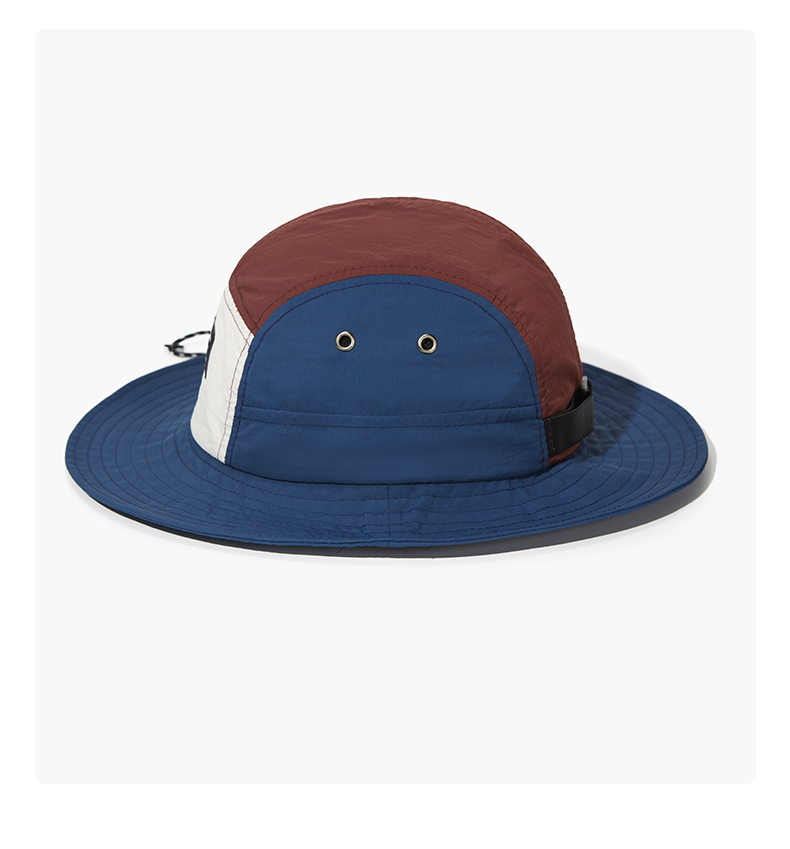 custom color blocked patch embroidered quick dry waterproof foldable bucket hat