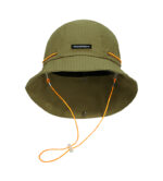 custom embroidered mesh waterproof quick dry bucket hat with wind strap