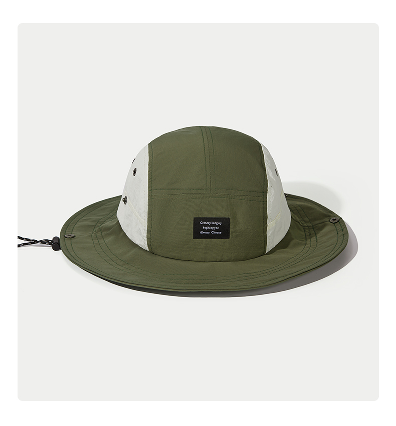 custom color blocked mesh patch embroidered quick dry waterproof bucket hat