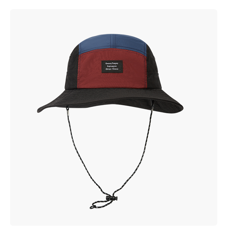 custom color blocked patch embroidered quick dry waterproof foldable bucket hat
