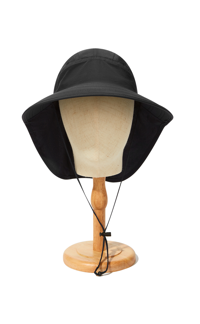 custom solid color waterproof sun protection quick dry bucket hat with neck flap