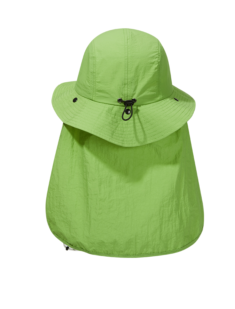 custom solid color leather patch bucket hat with striped wind strap, quick dry, sun protection & waterproof