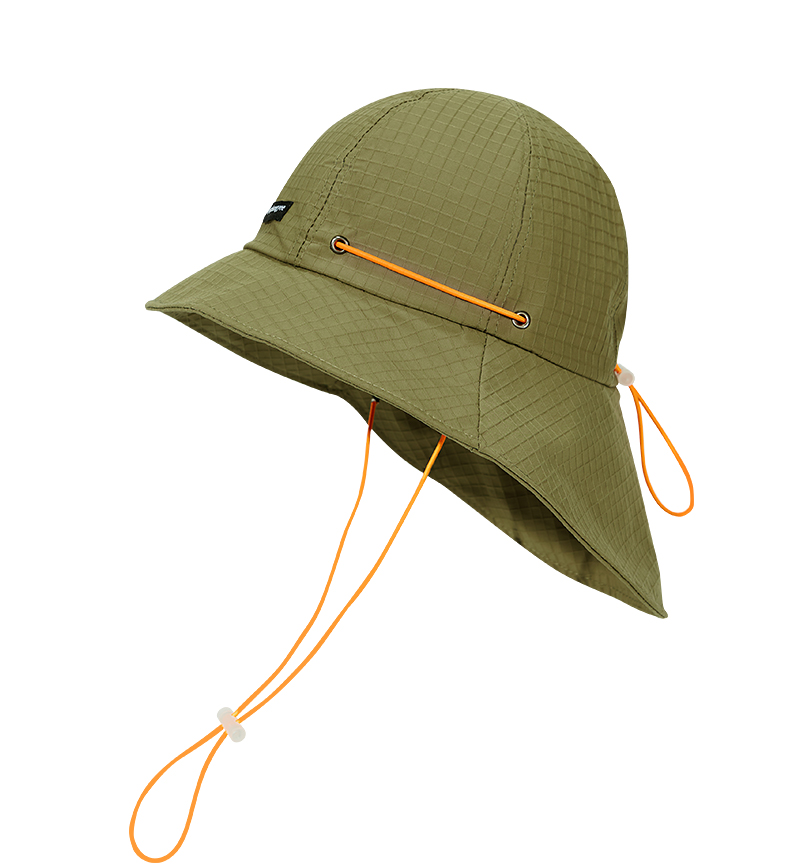 custom embroidered mesh waterproof quick dry bucket hat with wind strap