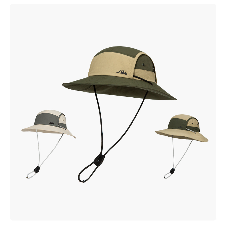 custom color block quick dry waterproof sun protection bucket hat