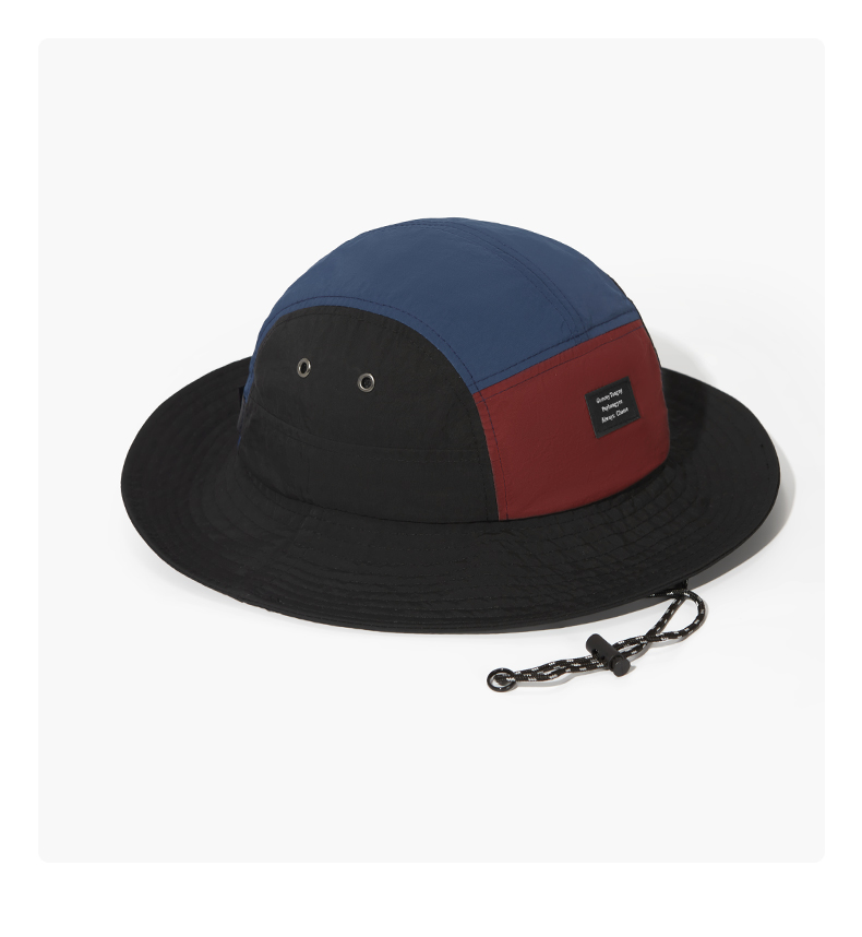 custom color blocked patch embroidered quick dry waterproof foldable bucket hat