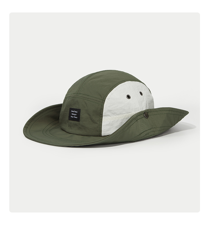 custom color blocked mesh patch embroidered quick dry waterproof bucket hat