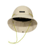 custom embroidered mesh waterproof quick dry bucket hat with wind strap