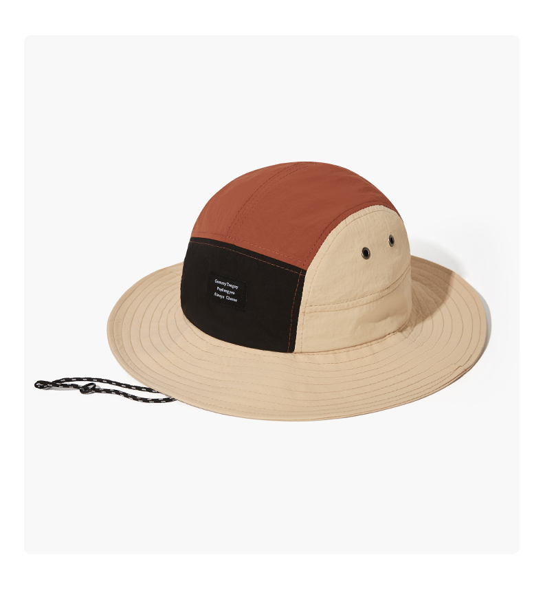 custom color blocked patch embroidered quick dry waterproof foldable bucket hat