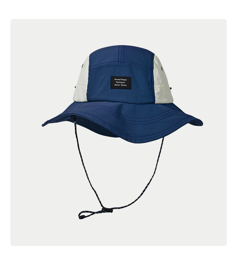 custom color blocked mesh patch embroidered quick dry waterproof bucket hat