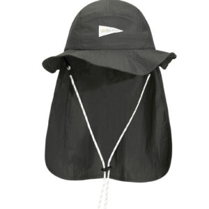 custom solid color leather patch bucket hat with striped wind strap, quick dry, sun protection & waterproof