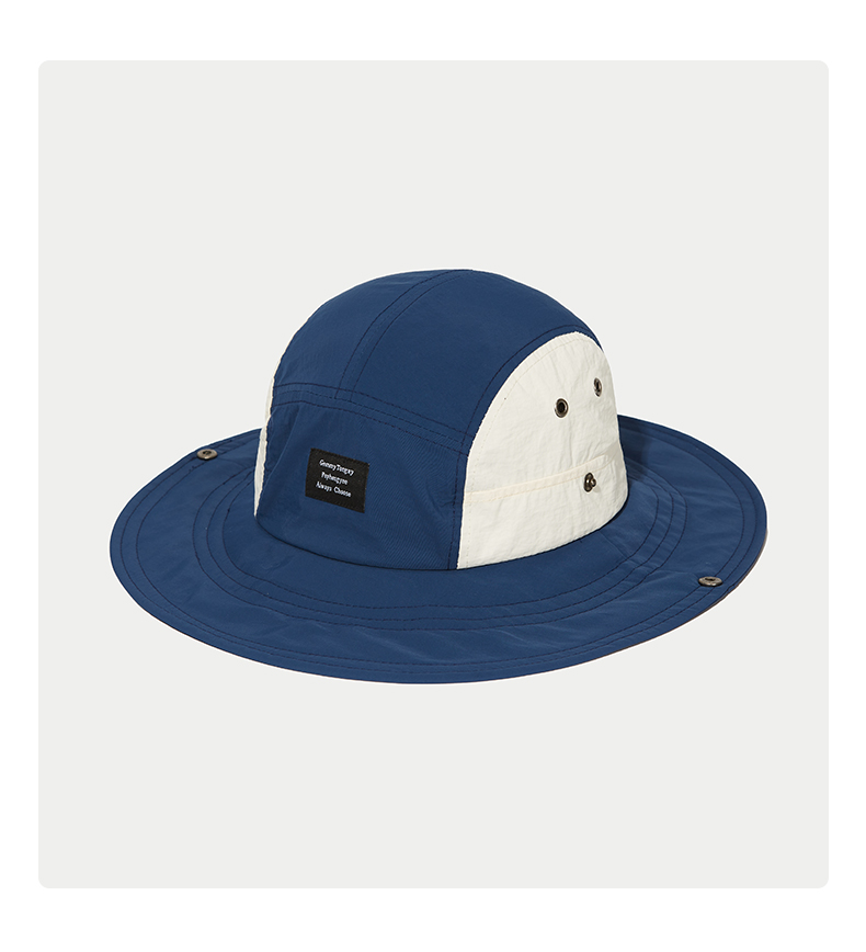 custom color blocked mesh patch embroidered quick dry waterproof bucket hat