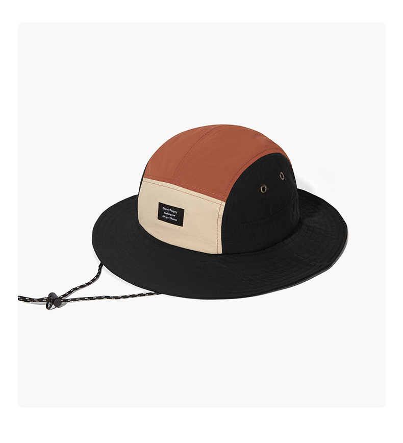 custom color blocked patch embroidered quick dry waterproof foldable bucket hat