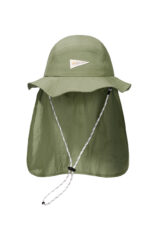 custom solid color leather patch bucket hat with striped wind strap, quick dry, sun protection & waterproof