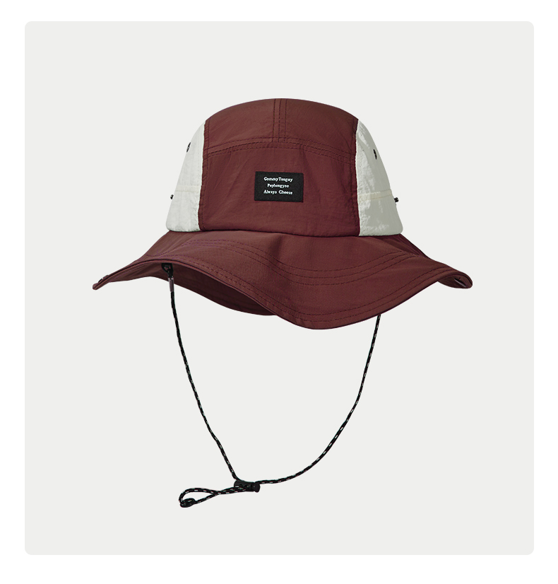 custom color blocked mesh patch embroidered quick dry waterproof bucket hat