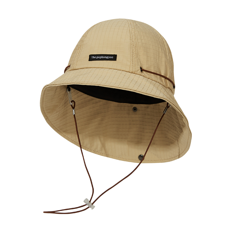 custom embroidered mesh waterproof quick dry bucket hat with wind strap