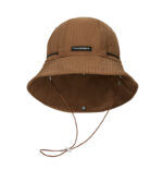 custom embroidered mesh waterproof quick dry bucket hat with wind strap