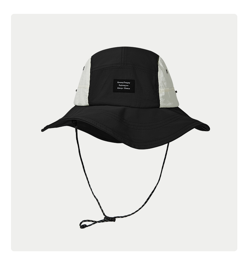custom color blocked mesh patch embroidered quick dry waterproof bucket hat