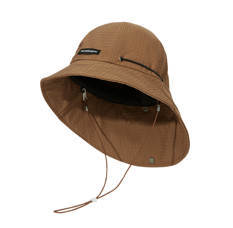 custom embroidered mesh waterproof quick dry bucket hat with wind strap