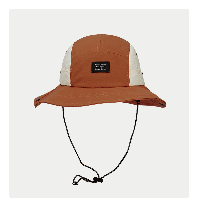 custom color blocked mesh patch embroidered quick dry waterproof bucket hat