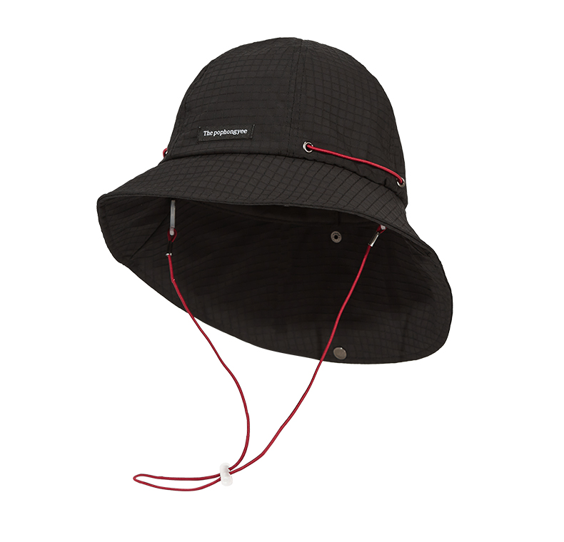 custom embroidered mesh waterproof quick dry bucket hat with wind strap