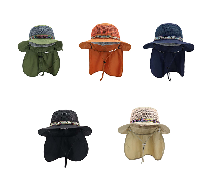 custom neck flap mesh sun protection breathable waterproof bucket hat