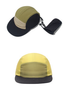 custom solid color blocked foldable waterproof quick dry five panel cap