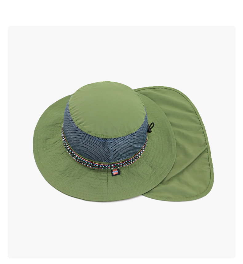 custom neck flap mesh sun protection breathable waterproof bucket hat