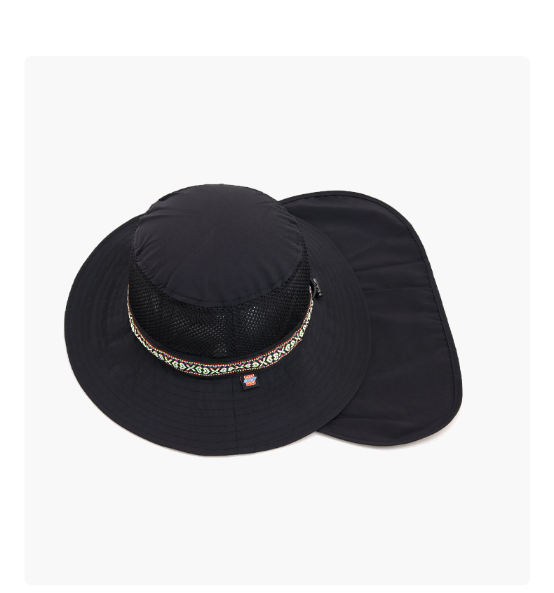custom neck flap mesh sun protection breathable waterproof bucket hat