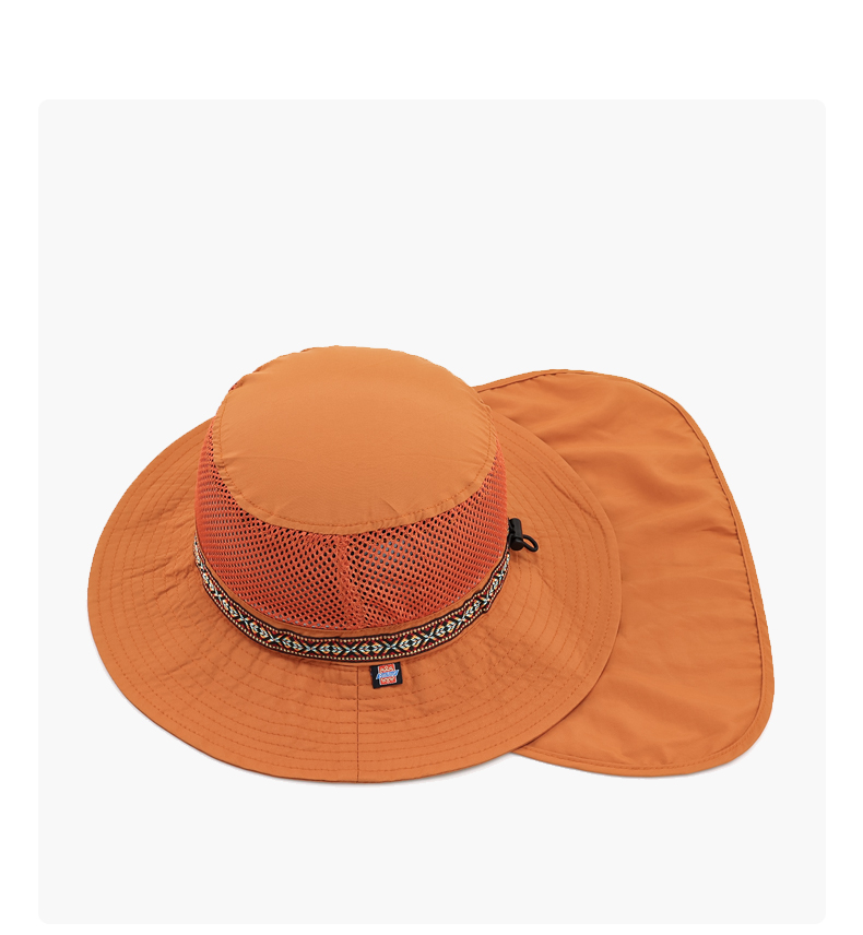 custom neck flap mesh sun protection breathable waterproof bucket hat
