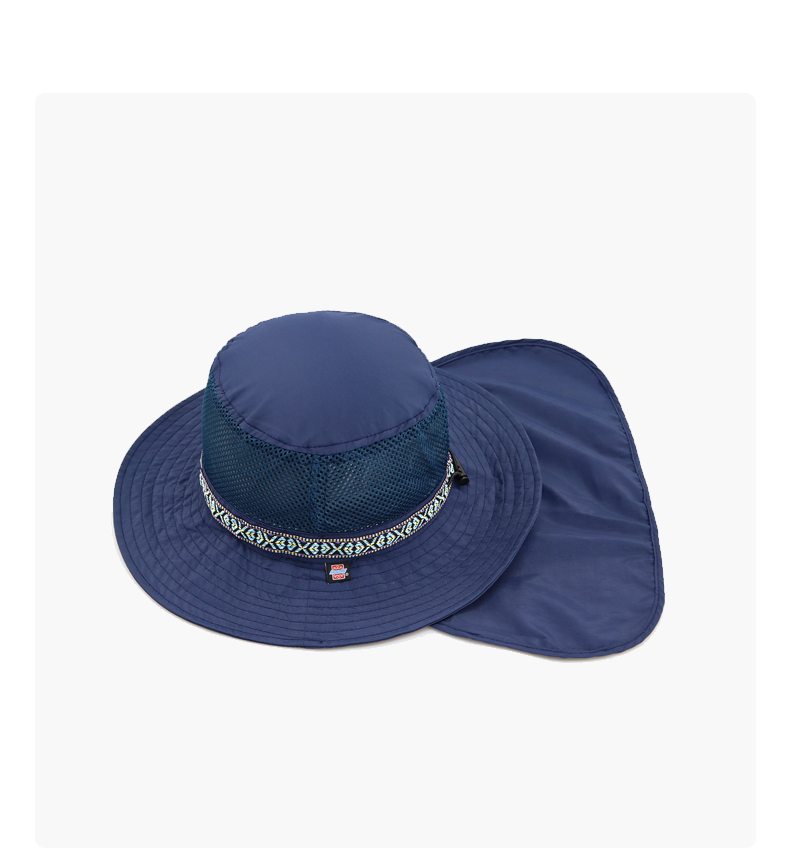 custom neck flap mesh sun protection breathable waterproof bucket hat