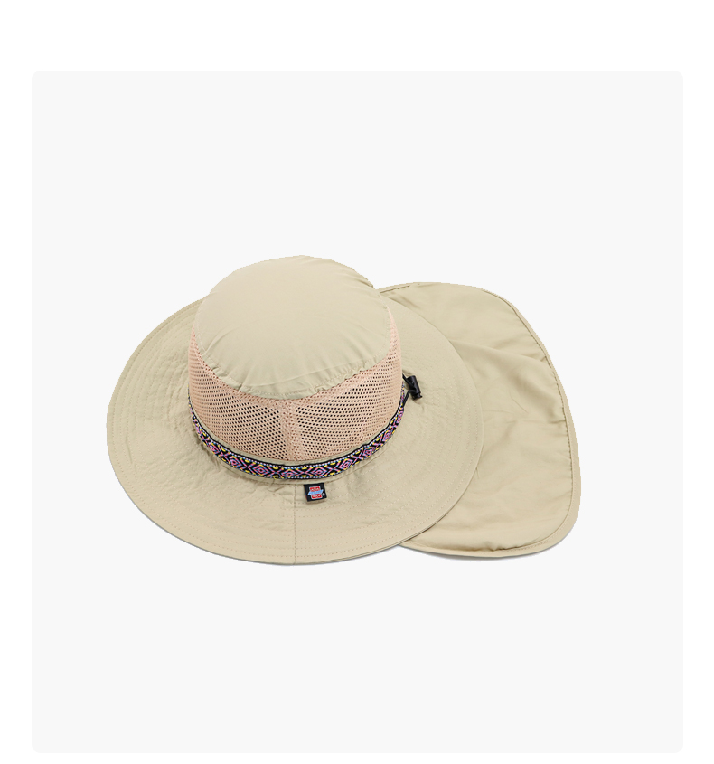 custom neck flap mesh sun protection breathable waterproof bucket hat