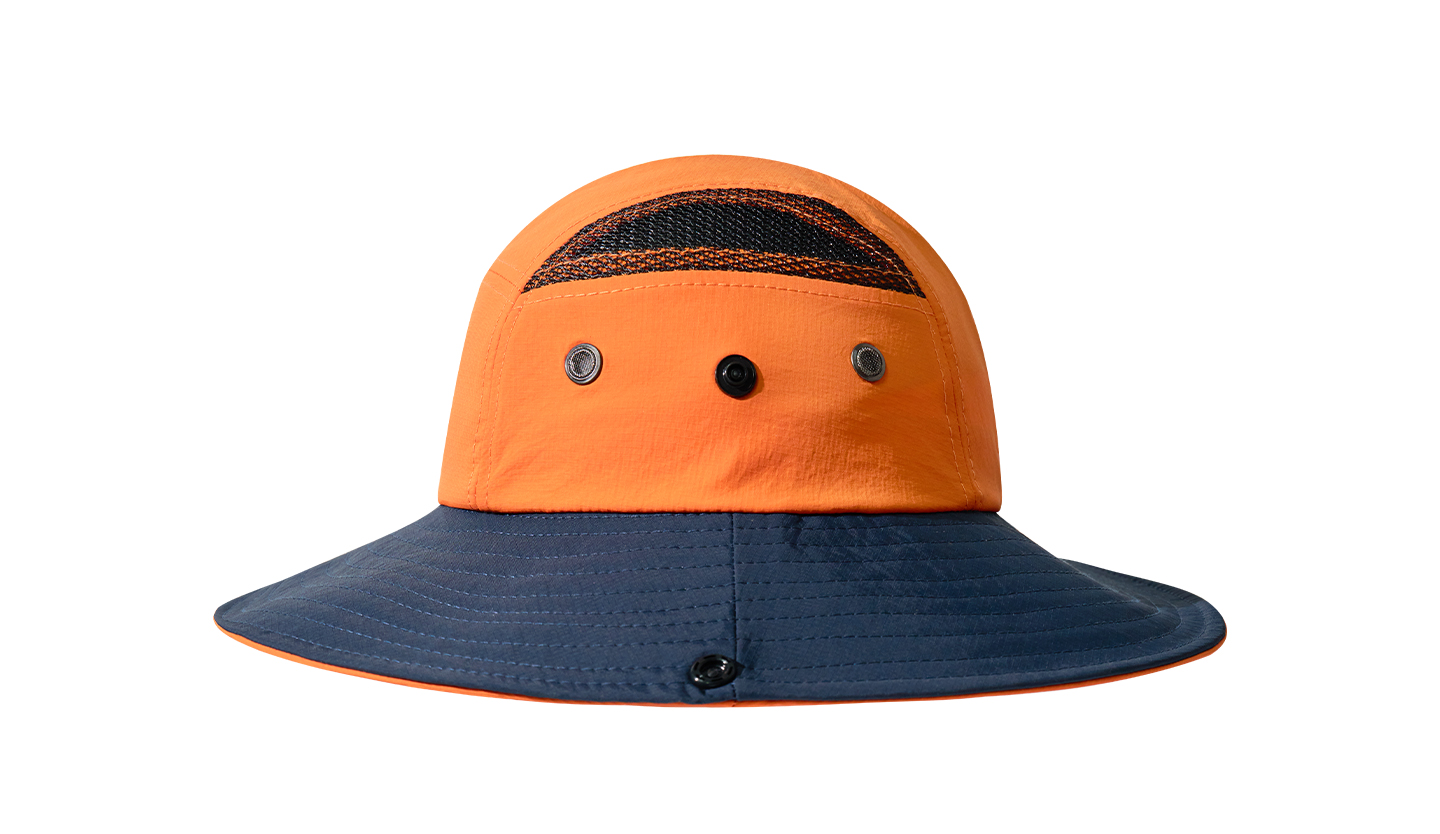 custom color blocked mesh embroidered breathable sun protection waterproof bucket hat