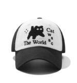 custom black white color block embroidered sun protection baseball cap
