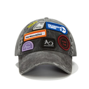 custom heavy craft seven logos distressed ripped edge baseball cap