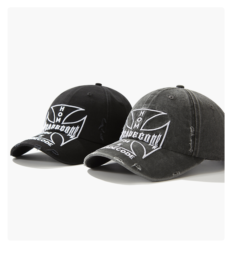 custom vintage washed frayed ripped baseball cap