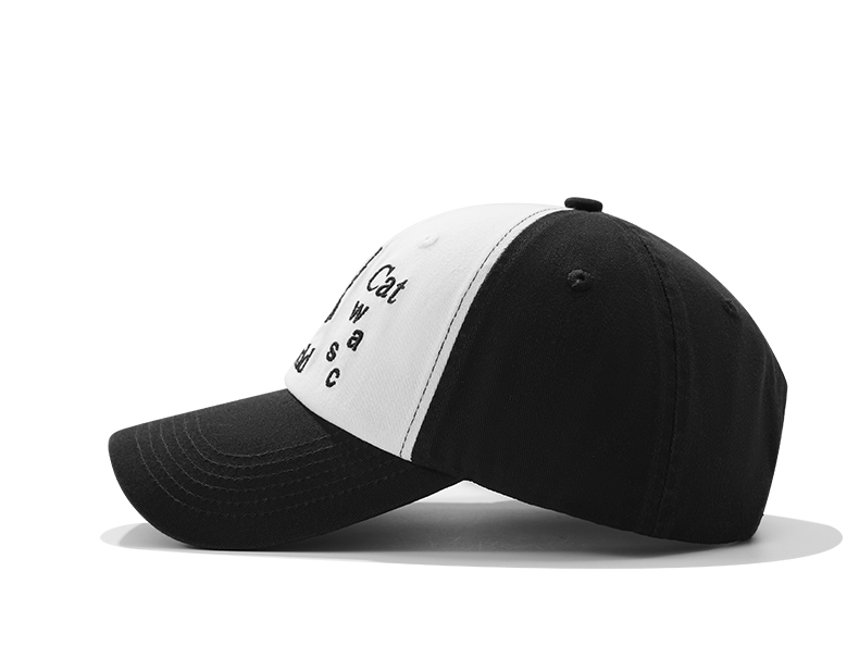 custom black white color block embroidered sun protection baseball cap
